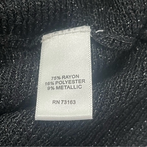 Spense Mock Neck Metallic Thread Raw Hem Top 8 - Picture 4 of 6